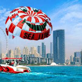 Dubaj: Parasailing z widokiem na Palm View i JBR View