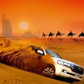 Dubaj: Pustynne safari, jazda na wielbłądzie, sandboarding i kolacja BBQ