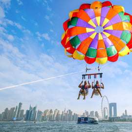Dubaj: Parasailing z widokiem na Palm View i JBR View