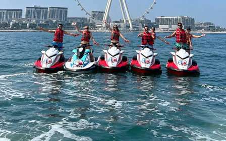 Dubaj: Jízda na vodním skútru s výhledem na hotel Atlantis a Burdž al Arab