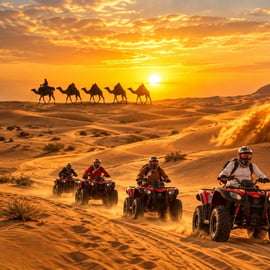 Desert Tour by ATV/Buggy Self-drive, VIP Dinner, Camel Ride