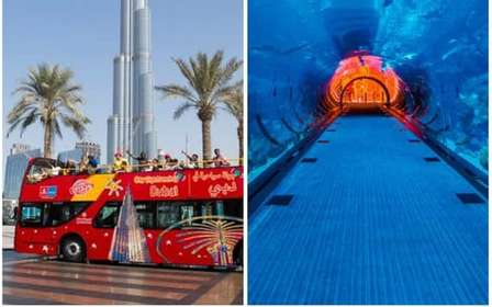 Prohlídka Dubaje s nástupy a výstupy z autobusu a plavba na lodi Dau