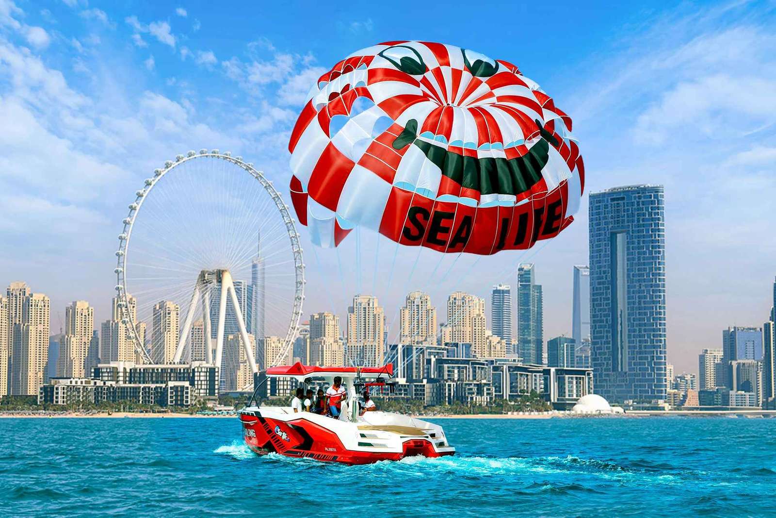 Dubaj: Parasailing z widokiem na Palm View i JBR View