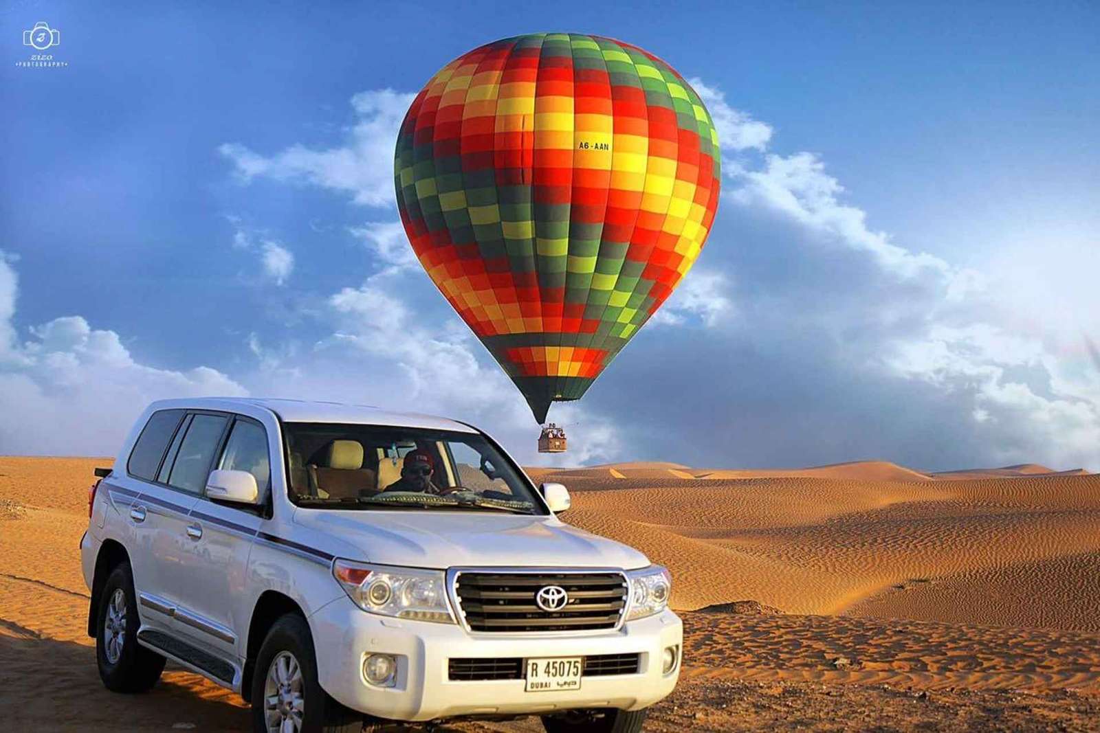 Dubaj: lot balonem z transportem i przekąskami