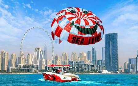 Dubaj: Parasailing z widokiem na Palm View i JBR View