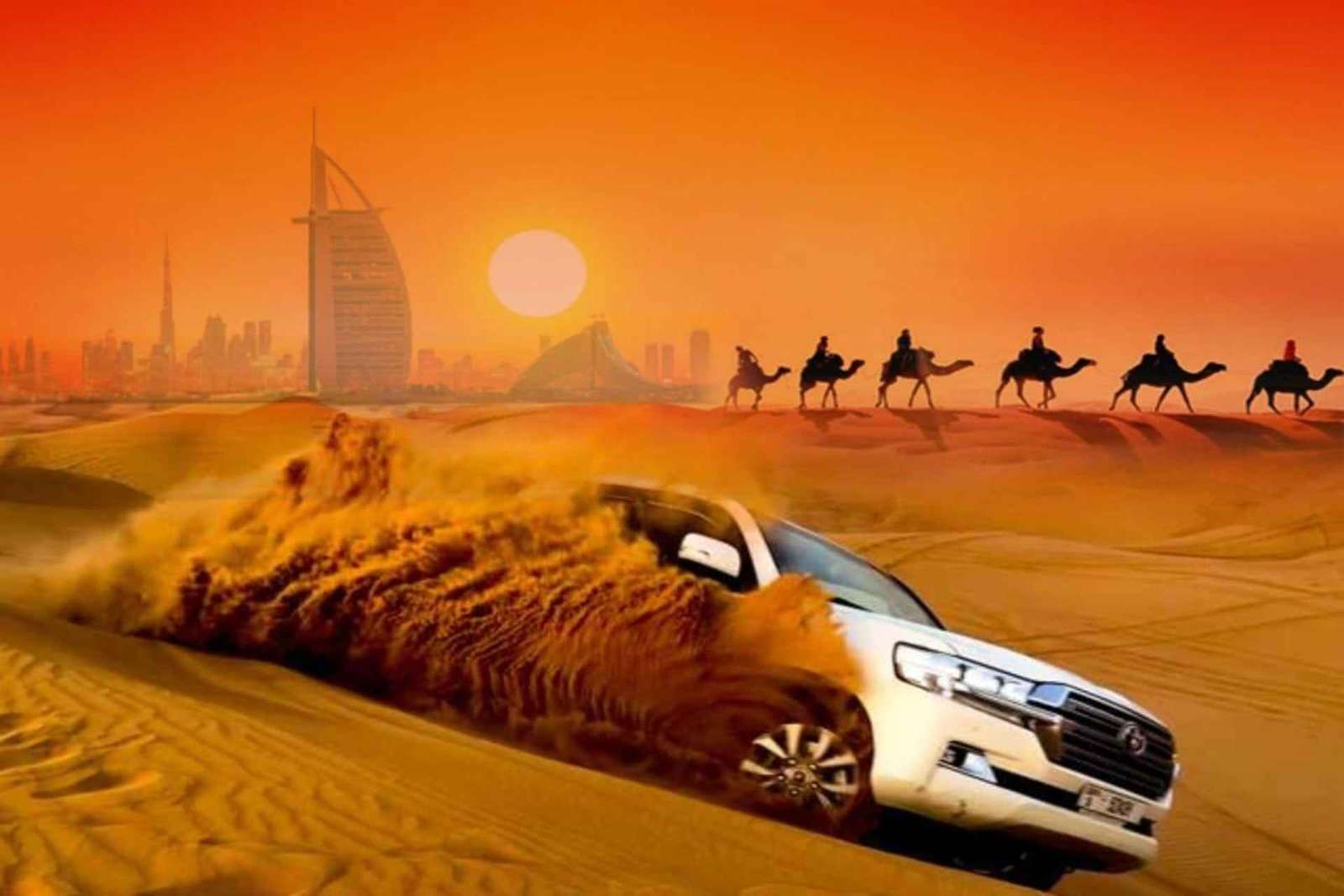 Dubaj: Pustynne safari, jazda na wielbłądzie, sandboarding i kolacja BBQ